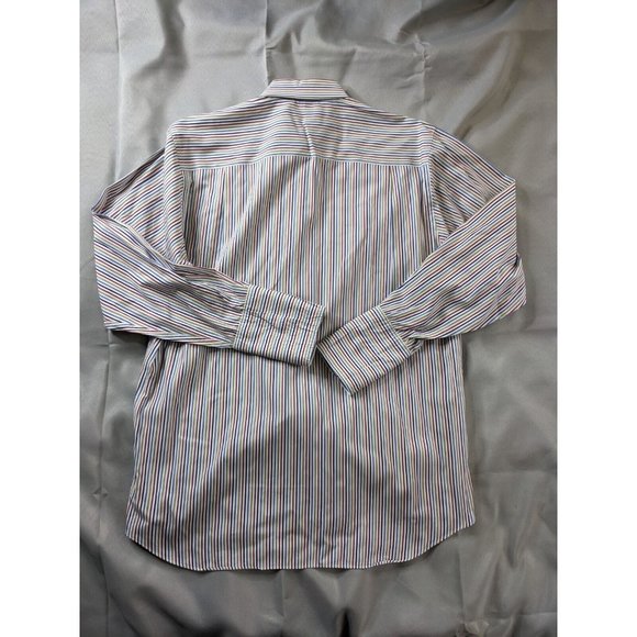 David Donahue Shirt Multicolor Striped Button Up Dress Mens Size 16.5 34/35 - Picture 6 of 9